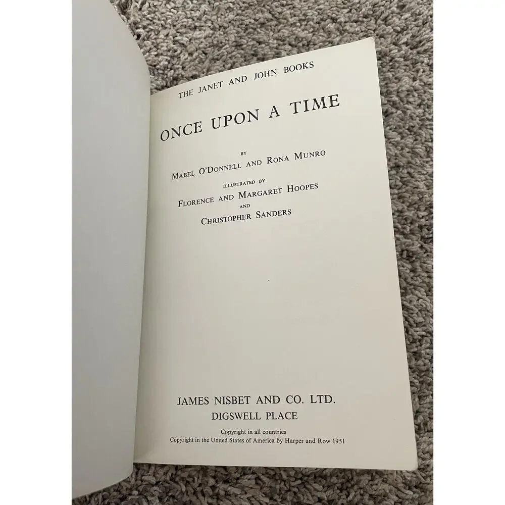 Once Upon a Time The Janet and John Books Illustrated 1951 Hoops O’Donnell Munro
